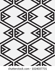Vector seamless pattern. Modern stylish texture. Repeating geometric tiles with a grid of rhombuses.