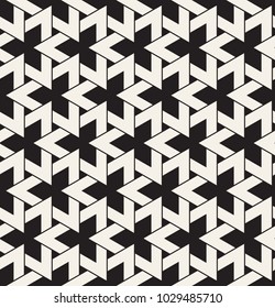 Vector seamless pattern. Modern stylish texture. Repeating geometric tiles with bold triangles. Contemporary graphic design. Trendy hipster monochrome print.