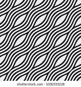 Vector seamless pattern. Modern stylish texture with wavy stripes. Geometric abstract background.