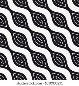Vector seamless pattern. Modern stylish texture with wavy stripes. Geometric abstract background.