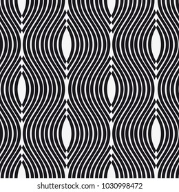  Vector seamless pattern. Modern stylish texture with wavy stripes. Geometric abstract background.