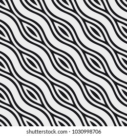 Vector seamless pattern. Modern stylish texture with wavy stripes. Geometric abstract background.