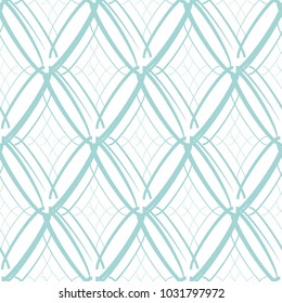 Vector seamless pattern. Modern stylish texture. Repeating geometric tiles with a grid of rhombuses.White and blue