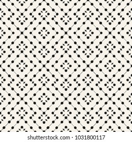 Vector seamless pattern. Modern stylish texture. Repeating geometric tiles with dotted rhombus.White and black