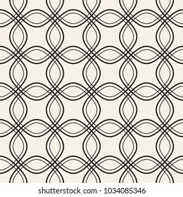 Vector seamless pattern. Modern stylish texture. Geometric striped ornament. Monochrome lattice