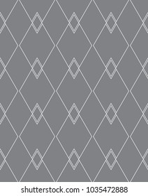  Vector seamless pattern. Modern stylish texture. Repeating geometric tiles with a grid of rhombuses.