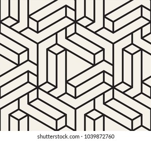 Vector seamless pattern. Modern stylish abstract texture. Repeating geometric tiles from striped elements
