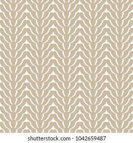 Vector seamless pattern. Modern stylish texture with wavy stripes. Geometric abstract background.Light brown and white