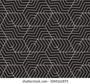 Vector seamless pattern. Modern stylish abstract texture. Repeating geometric tiles from striped elements