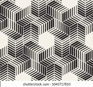 Vector seamless pattern. Modern stylish abstract texture. Repeating geometric tiles from striped elements