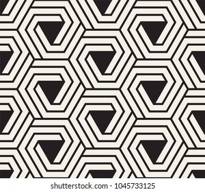 Vector seamless pattern. Modern stylish abstract texture. Repeating geometric tiles from striped elements