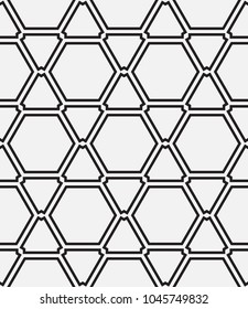  Vector seamless pattern. Modern stylish texture. Repeating geometric tiles with hexagonal grid.