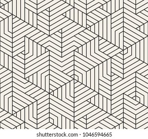 Vector seamless pattern. Modern stylish abstract texture. Repeating geometric tiles from striped elements