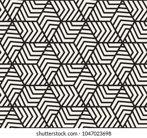 Vector seamless pattern. Modern stylish abstract texture. Repeating geometric tiles from striped elements