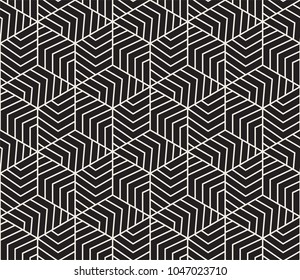 Vector seamless pattern. Modern stylish abstract texture. Repeating geometric tiles from striped elements