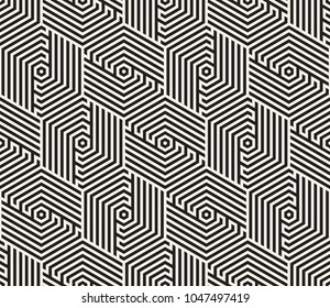 Vector seamless pattern. Modern stylish abstract texture. Repeating geometric tiles from striped elements