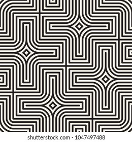 Vector seamless pattern. Modern stylish abstract texture. Repeating geometric tiles from striped elements