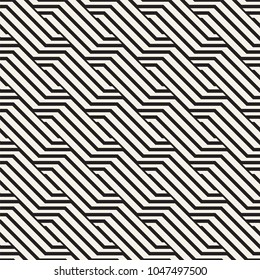 Vector seamless pattern. Modern stylish abstract texture. Repeating geometric tiles from striped elements