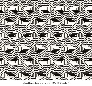 Vector seamless pattern. Modern stylish abstract texture. Repeating geometric tiles from striped elements