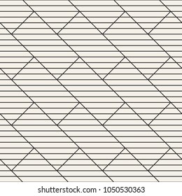 Vector seamless pattern. Modern stylish abstract texture. Repeating geometric tiles from striped elements
