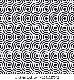  Vector seamless pattern. Modern stylish texture with wavy stripes. Geometric abstract background.