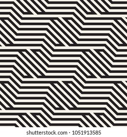 Vector seamless pattern. Modern stylish abstract texture. Repeating geometric tiles from striped elements