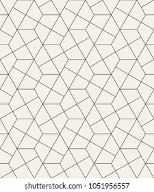 Vector seamless pattern. Modern stylish texture. Repeating geometric tiles with linear hexagons. Contemporary graphic design.