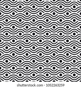  Vector seamless pattern. Modern stylish texture with wavy stripes. Geometric abstract background.