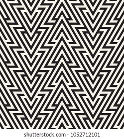 Vector seamless pattern. Modern stylish texture. Repeating geometric tiles with striped triangles. Hipster monochrome print. Trendy graphic design.