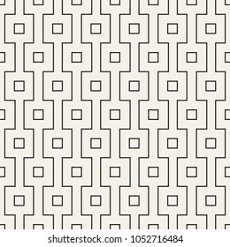 Vector seamless pattern. Modern stylish texture. Geometric ornament with thin rotated squares. Monochrome linear grid.