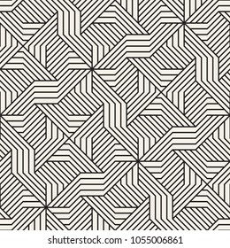 Vector seamless pattern. Modern stylish abstract texture. Repeating geometric tiles from striped elements