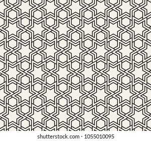 Vector seamless pattern. Modern stylish abstract texture. Repeating geometric tiles from striped elements