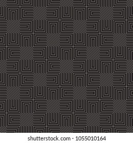 Vector seamless pattern. Modern stylish abstract texture. Repeating geometric tiles from striped elements