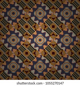 Vector seamless pattern. Modern stylish texture. Repeating geometric brown, orange and gray tiles. Trendy contemporary graphics.