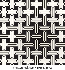 Vector seamless pattern. Modern stylish abstract texture. Repeating geometric tiles from striped elements