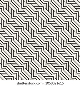 Vector seamless pattern. Modern stylish abstract texture. Repeating geometric tiles from striped elements
