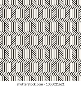 Vector seamless pattern. Modern stylish abstract texture. Repeating geometric tiles from striped elements
