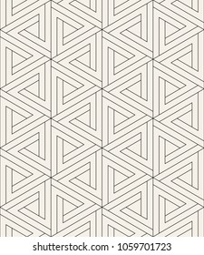 Vector seamless pattern. Modern stylish texture. Repeating geometric tiles with thin triangles. Hipster monochrome print. Trendy graphic design.