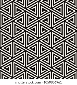 Vector seamless pattern. Modern stylish texture. Repeating geometric tiles with bold triangles. Hipster monochrome print. Trendy graphic design.