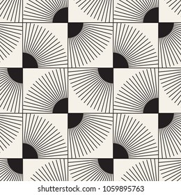 Vector seamless pattern. Modern stylish abstract texture. Repeating geometric tiles from striped elements
