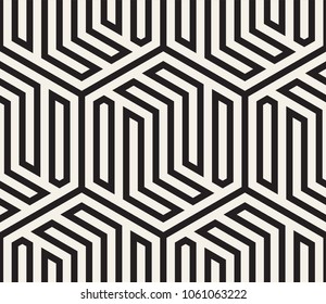 Vector seamless pattern. Modern stylish abstract texture. Repeating geometric tiles from striped elements
