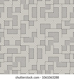 Vector seamless pattern. Modern stylish abstract texture. Repeating geometric tiles from striped elements
