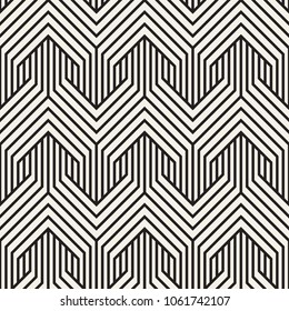Vector seamless pattern. Modern stylish abstract texture. Repeating geometric tiles from striped elements