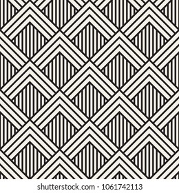 Vector seamless pattern. Modern stylish abstract texture. Repeating geometric tiles from striped elements