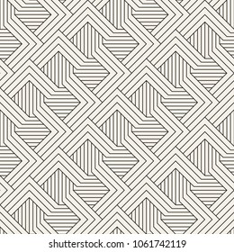 Vector seamless pattern. Modern stylish abstract texture. Repeating geometric tiles from striped elements