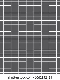  Vector seamless pattern. Modern stylish texture. Repetition of geometric tiles with a grid of rectangles of different shapes.