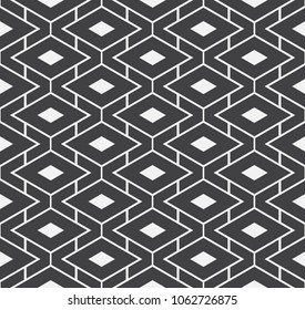  Vector seamless pattern. Modern stylish texture. Repeating geometric tiles with a grid of rhombuses.
