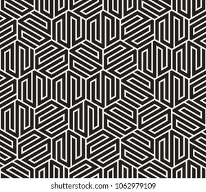 Vector seamless pattern. Modern stylish abstract texture. Repeating geometric tiles from striped elements
