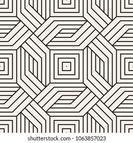 Vector seamless pattern. Modern stylish abstract texture. Repeating geometric tiles from striped elements