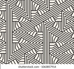 Vector seamless pattern. Modern stylish abstract texture. Repeating geometric tiles from striped elements